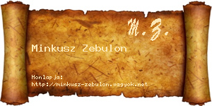 Minkusz Zebulon névjegykártya